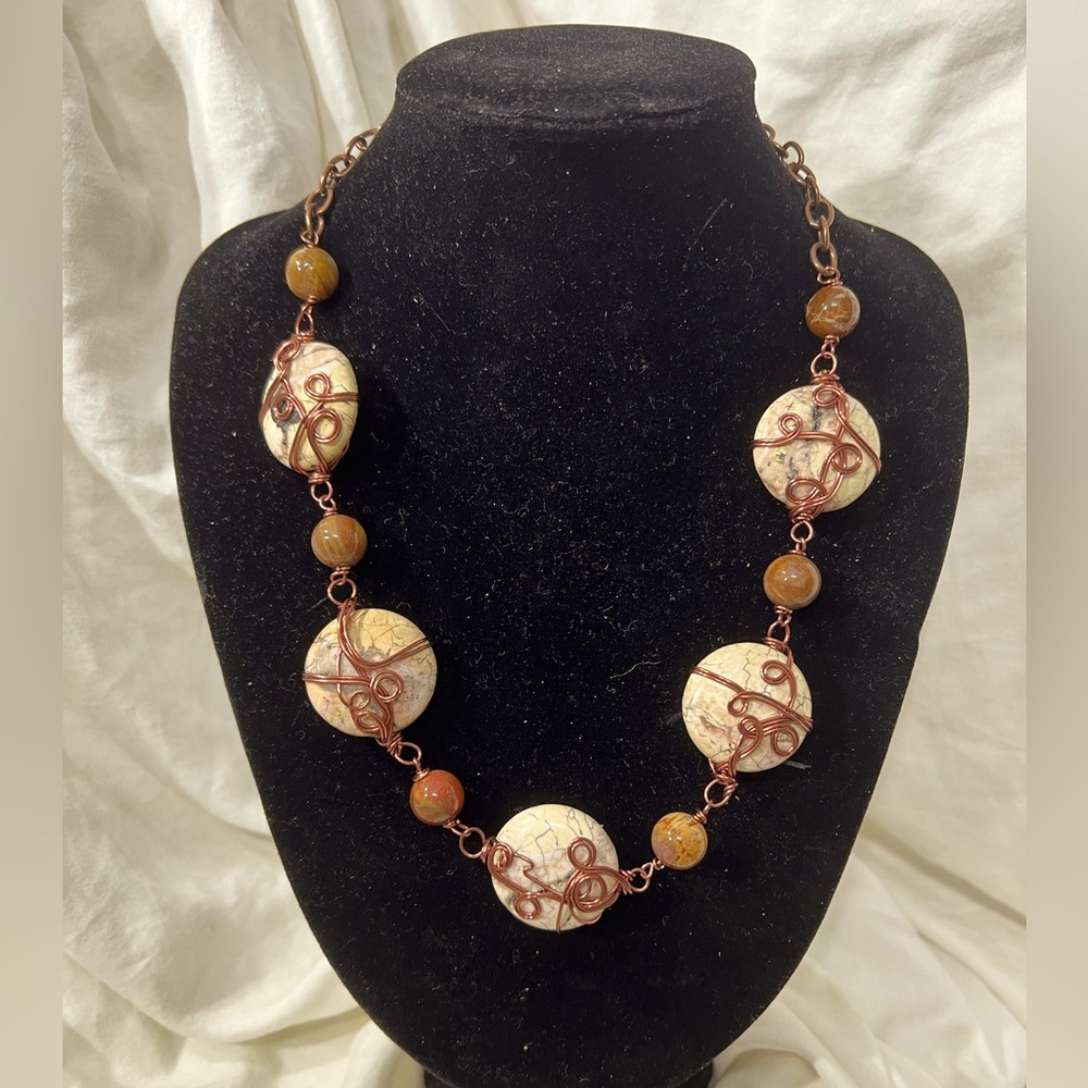 Jasper With Copper Wire Wrapping Make This A Amazingly Stunning  Necklace☑️